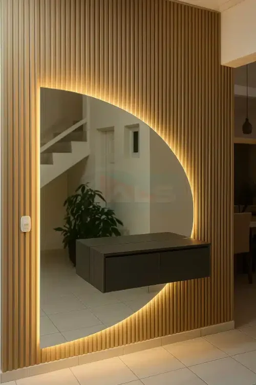 Espejo Medio Circulo con Luz LED