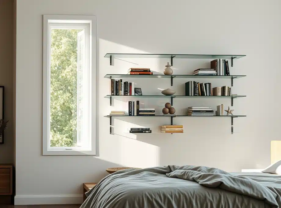 Modelos de Repisas de Vidrio: Ideas Modernas para Dormitorios
