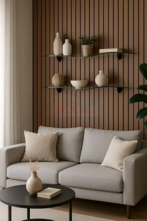 Repisas de Vidrio Curvo para Sala