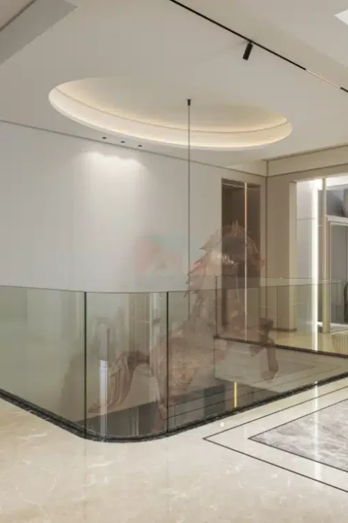 Pasamanos de Acero Inoxidable con Vidrio Curvo