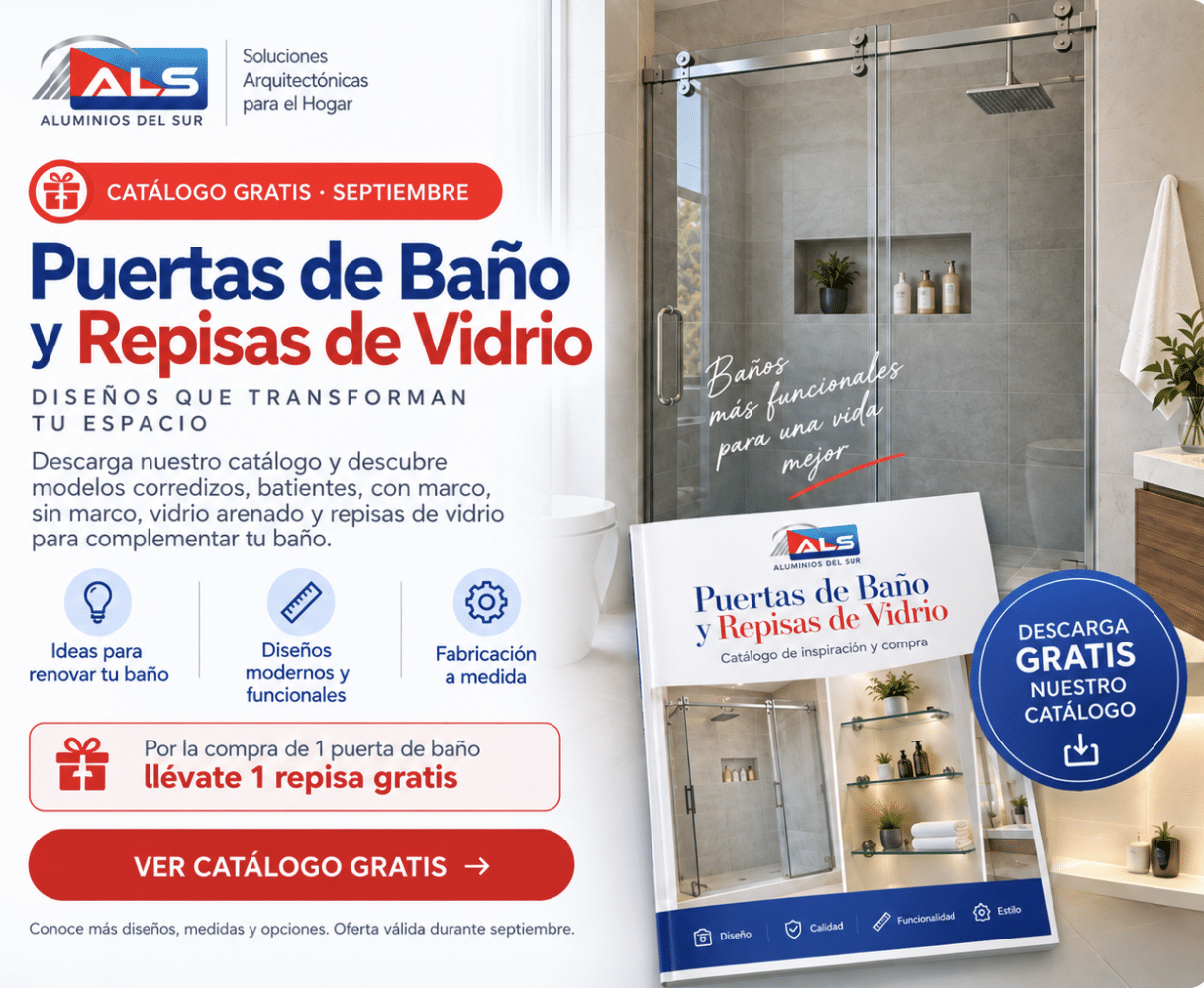 Catálogo de Puertas de Baño y Repisas de Vidrio - Aluminios del Sur